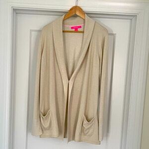 Lilly Pulitzer EUC Cream Sweater Long Cardigan XL